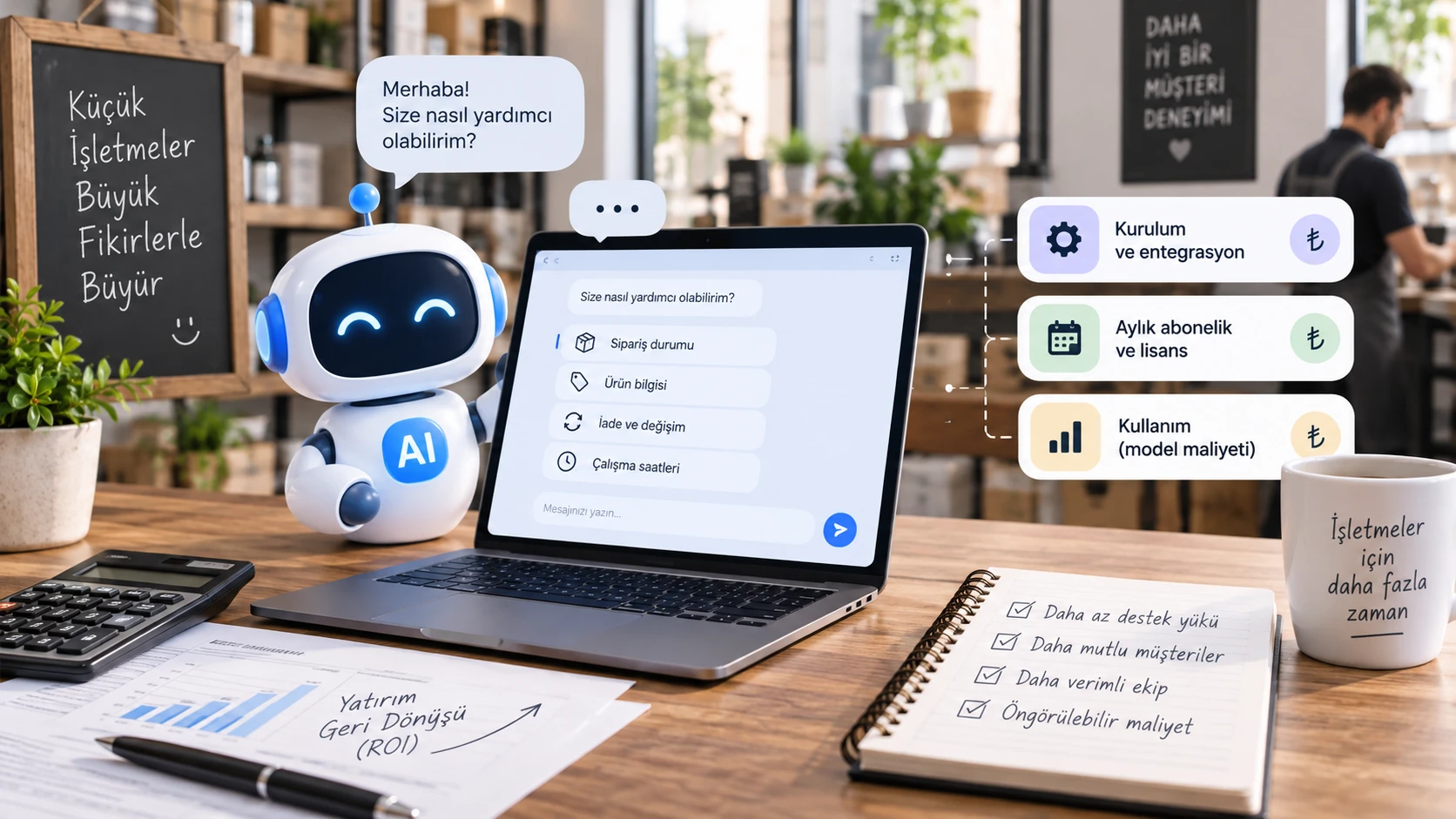 Küçük işletmeler için yapay zeka chatbot maliyeti ne kadar tutar?