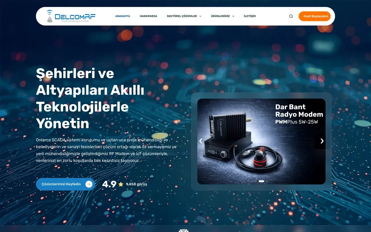 Argo Ajans tarafından tasarlanan DelcomRF web sitesi