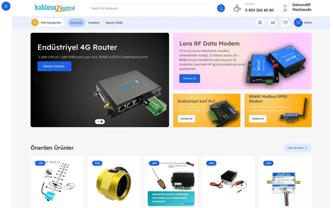 Kablosuz Kontrol için Argo Ajans tarafından hazırlanan web sitesinin ekran görüntüsü