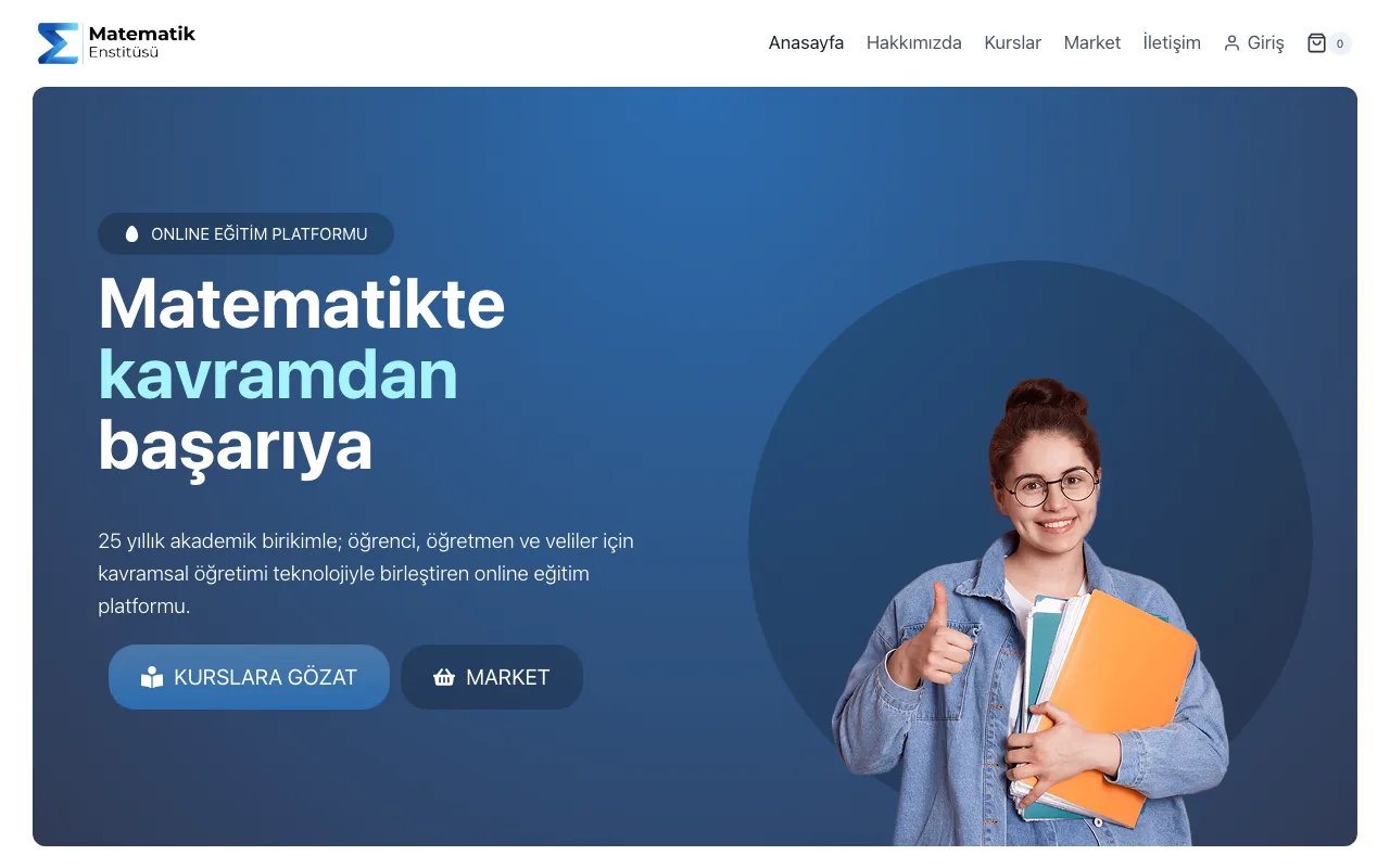Argo Ajans tarafından hazırlanan Matematik Enstitüsü web sitesi — Ankara’daki eğitim kurumu için kurumsal site ve kayıt akışı